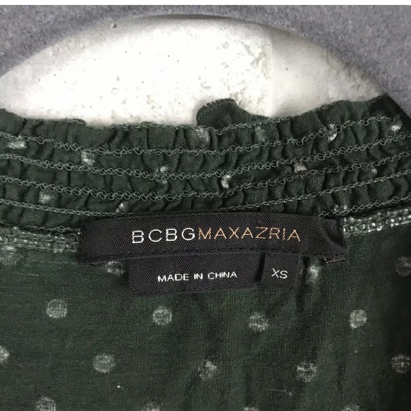 BCBGMAXAZRIA Top Polka Dot Elastic Empire Waist - Picture 7 of 9